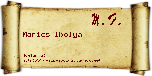 Marics Ibolya névjegykártya